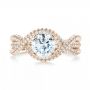 14k Rose Gold 14k Rose Gold Intertwined Diamond Engagement Ring - Top View -  103080 - Thumbnail