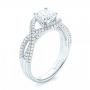 14k White Gold 14k White Gold Intertwined Diamond Engagement Ring - Three-Quarter View -  103080 - Thumbnail