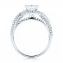 18k White Gold Intertwined Diamond Engagement Ring - Front View -  103080 - Thumbnail