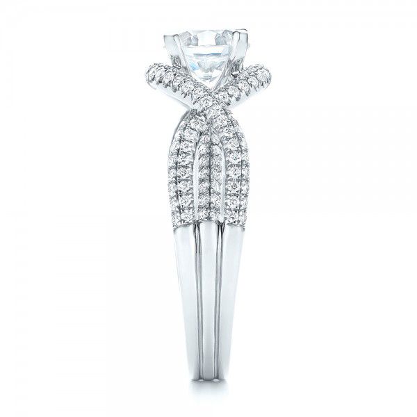  Platinum Platinum Intertwined Diamond Engagement Ring - Side View -  103080