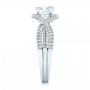 18k White Gold Intertwined Diamond Engagement Ring - Side View -  103080 - Thumbnail