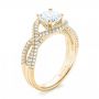 18k Yellow Gold 18k Yellow Gold Intertwined Diamond Engagement Ring - Three-Quarter View -  103080 - Thumbnail