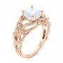 18k Rose Gold 18k Rose Gold Intertwined Solitaire Diamond Engagement Ring - Three-Quarter View -  104088 - Thumbnail