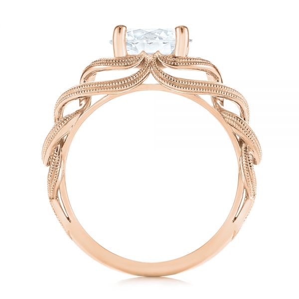 14k Rose Gold 14k Rose Gold Intertwined Solitaire Diamond Engagement Ring - Front View -  104088
