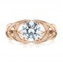 14k Rose Gold 14k Rose Gold Intertwined Solitaire Diamond Engagement Ring - Top View -  104088 - Thumbnail