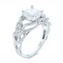 18k White Gold Intertwined Solitaire Diamond Engagement Ring - Three-Quarter View -  104088 - Thumbnail