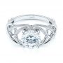  Platinum Platinum Intertwined Solitaire Diamond Engagement Ring - Flat View -  104088 - Thumbnail