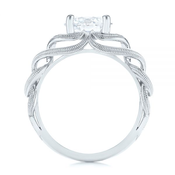  Platinum Platinum Intertwined Solitaire Diamond Engagement Ring - Front View -  104088