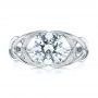 18k White Gold Intertwined Solitaire Diamond Engagement Ring - Top View -  104088 - Thumbnail
