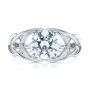  Platinum Platinum Intertwined Solitaire Diamond Engagement Ring - Top View -  104088 - Thumbnail