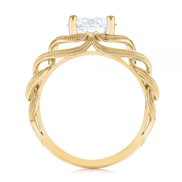 18k Yellow Gold 18k Yellow Gold Intertwined Solitaire Diamond Engagement Ring - Front View -  104088