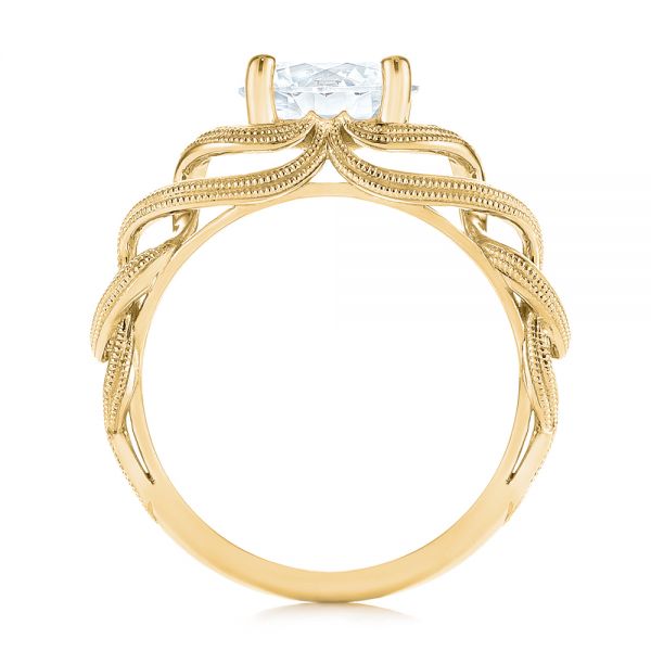 18k Yellow Gold 18k Yellow Gold Intertwined Solitaire Diamond Engagement Ring - Front View -  104088