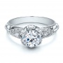  18K Gold Knife Edge Diamond Engagement Ring - Vanna K - Flat View -  100105 - Thumbnail
