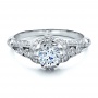  18K Gold Knife Edge Engagement Ring - Vanna K - Flat View -  100062 - Thumbnail