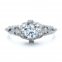  18K Gold Knife Edge Engagement Ring - Vanna K - Top View -  100062 - Thumbnail