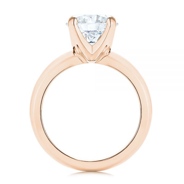 14k Rose Gold 14k Rose Gold Knife Edge Solitaire Diamond Engagement Ring - Front View - 105202