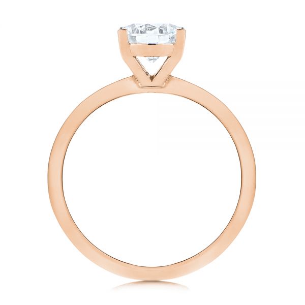 14k Rose Gold 14k Rose Gold Knife Edge Solitaire Diamond Engagement Ring - Front View - 105918