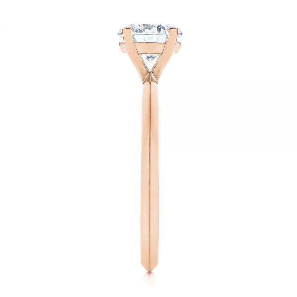 14k Rose Gold 14k Rose Gold Knife Edge Solitaire Diamond Engagement Ring - Side View - 105918
