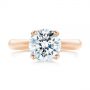 18k Rose Gold 18k Rose Gold Knife Edge Solitaire Diamond Engagement Ring - Top View -  105202 - Thumbnail