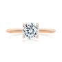 14k Rose Gold 14k Rose Gold Knife Edge Solitaire Diamond Engagement Ring - Top View -  105918 - Thumbnail
