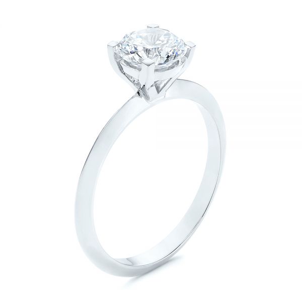  Platinum Platinum Knife Edge Solitaire Diamond Engagement Ring - Three-Quarter View -  105918