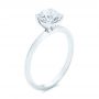 14k White Gold Knife Edge Solitaire Diamond Engagement Ring - Three-Quarter View -  105918 - Thumbnail