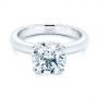  Platinum Knife Edge Solitaire Diamond Engagement Ring - Flat View -  105202 - Thumbnail