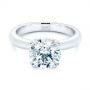 14k White Gold 14k White Gold Knife Edge Solitaire Diamond Engagement Ring - Flat View -  105202 - Thumbnail