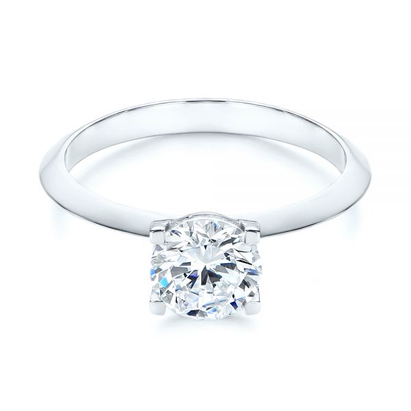  Platinum Platinum Knife Edge Solitaire Diamond Engagement Ring - Flat View -  105918