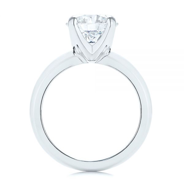 14k White Gold 14k White Gold Knife Edge Solitaire Diamond Engagement Ring - Front View -  105202