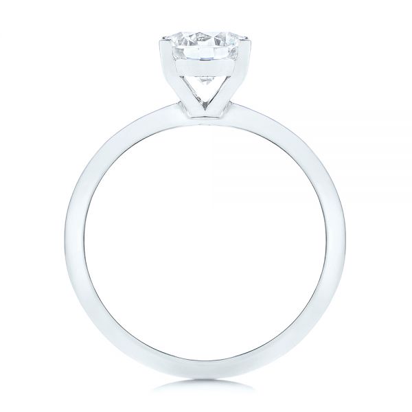 14k White Gold Knife Edge Solitaire Diamond Engagement Ring - Front View -  105918