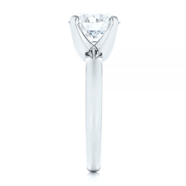 18k White Gold 18k White Gold Knife Edge Solitaire Diamond Engagement Ring - Side View -  105202