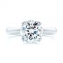  Platinum Knife Edge Solitaire Diamond Engagement Ring - Top View -  105202 - Thumbnail