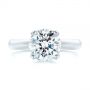 14k White Gold 14k White Gold Knife Edge Solitaire Diamond Engagement Ring - Top View -  105202 - Thumbnail