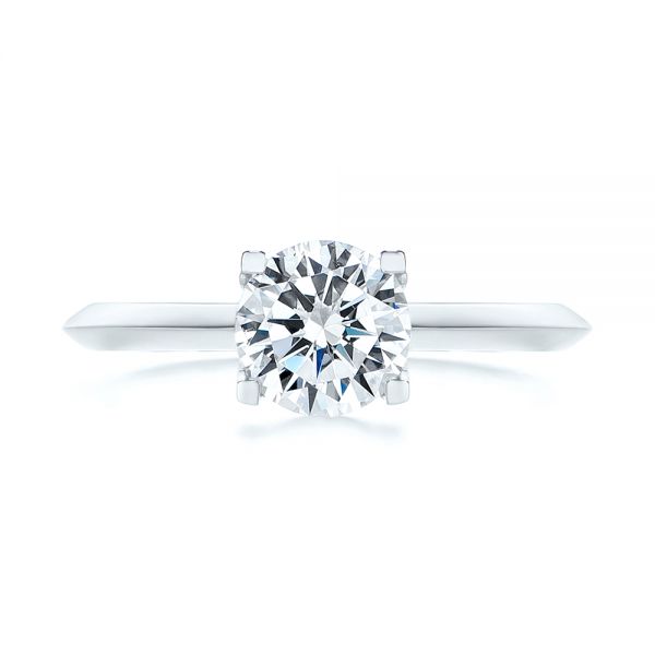  Platinum Platinum Knife Edge Solitaire Diamond Engagement Ring - Top View -  105918