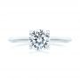 14k White Gold Knife Edge Solitaire Diamond Engagement Ring - Top View -  105918 - Thumbnail