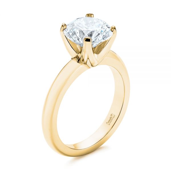 14k Yellow Gold 14k Yellow Gold Knife Edge Solitaire Diamond Engagement Ring - Three-Quarter View -  105202