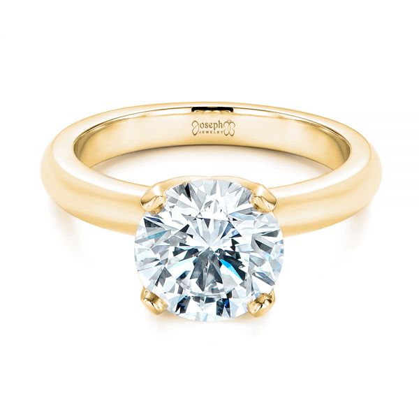 14k Yellow Gold 14k Yellow Gold Knife Edge Solitaire Diamond Engagement Ring - Flat View -  105202