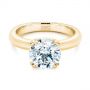 18k Yellow Gold 18k Yellow Gold Knife Edge Solitaire Diamond Engagement Ring - Flat View -  105202 - Thumbnail