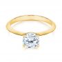 18k Yellow Gold 18k Yellow Gold Knife Edge Solitaire Diamond Engagement Ring - Flat View -  105918 - Thumbnail