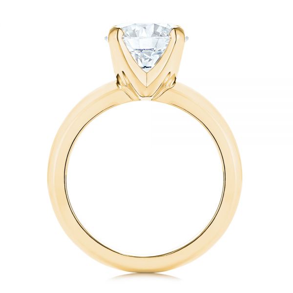 18k Yellow Gold 18k Yellow Gold Knife Edge Solitaire Diamond Engagement Ring - Front View -  105202