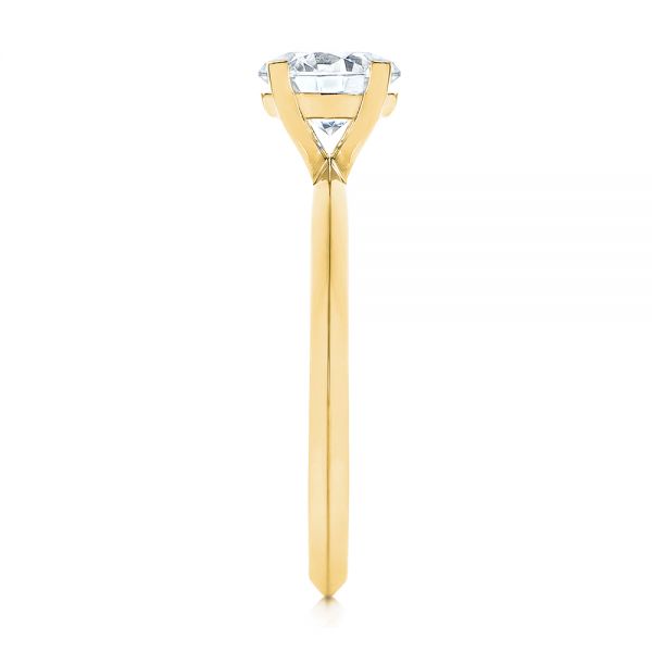 14k Yellow Gold 14k Yellow Gold Knife Edge Solitaire Diamond Engagement Ring - Side View -  105918