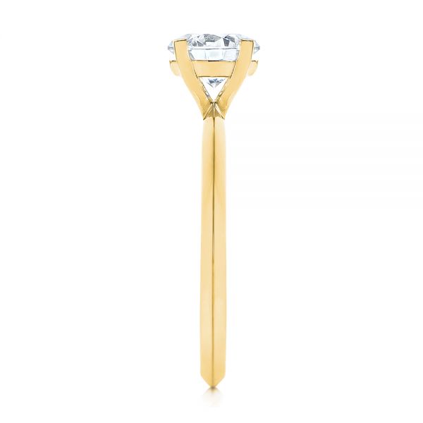 18k Yellow Gold 18k Yellow Gold Knife Edge Solitaire Diamond Engagement Ring - Side View -  105918