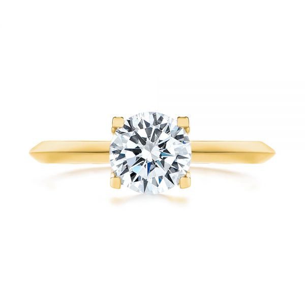 18k Yellow Gold 18k Yellow Gold Knife Edge Solitaire Diamond Engagement Ring - Top View -  105918