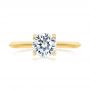 18k Yellow Gold 18k Yellow Gold Knife Edge Solitaire Diamond Engagement Ring - Top View -  105918 - Thumbnail