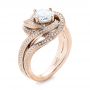14k Rose Gold 14k Rose Gold Knot Diamond Engagement Ring - Three-Quarter View -  104115 - Thumbnail