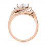 18k Rose Gold 18k Rose Gold Knot Diamond Engagement Ring - Front View -  104115 - Thumbnail