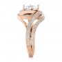 18k Rose Gold 18k Rose Gold Knot Diamond Engagement Ring - Side View -  104115 - Thumbnail