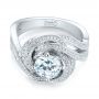 14k White Gold 14k White Gold Knot Diamond Engagement Ring - Flat View -  104115 - Thumbnail