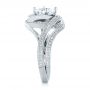 18k White Gold Knot Diamond Engagement Ring - Side View -  104115 - Thumbnail